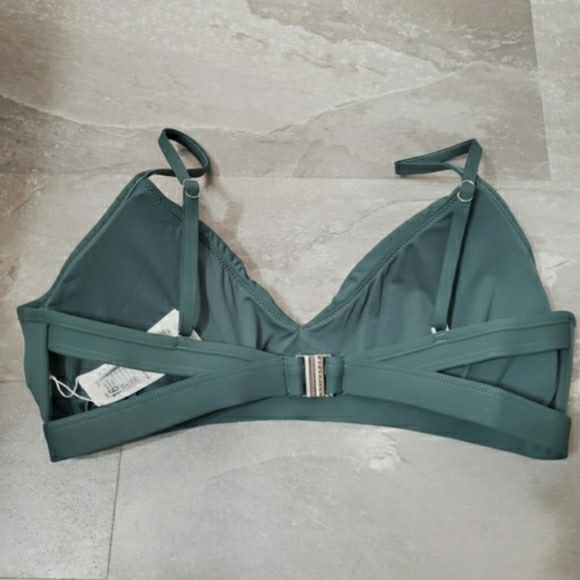 NWOT Seafolly Collective Hybrid Bralette Top Swimsuit. Green. Pads. 12US. - Picture 6 of 11
